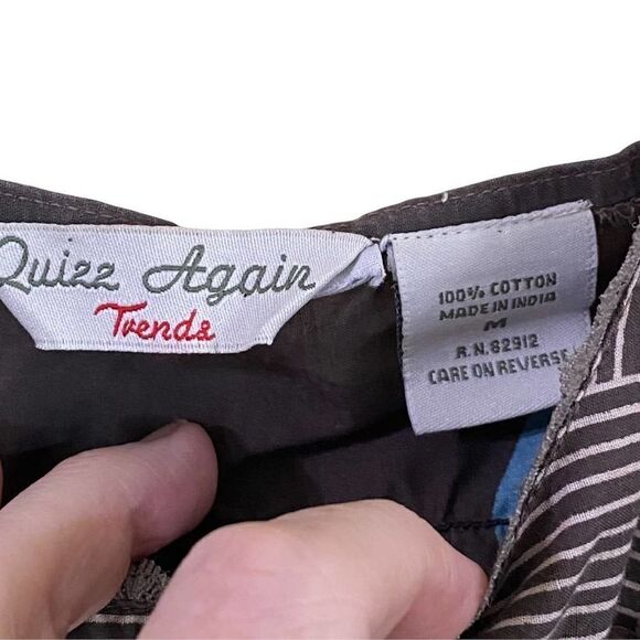 Vintage Quizz Again Trends Cotton Floral Asymmetrical Top Size Medium - Picture 3 of 6